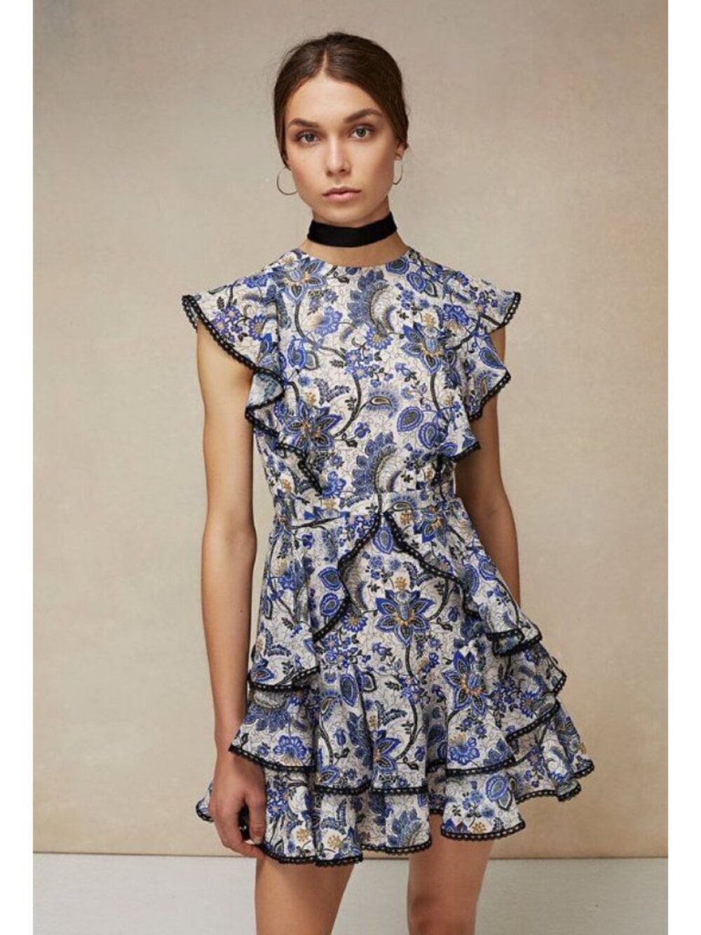 AMUR Kaia Ruffled Mini Dress